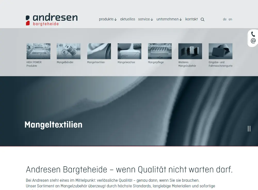 Screenshot Website Andresen Gmbh