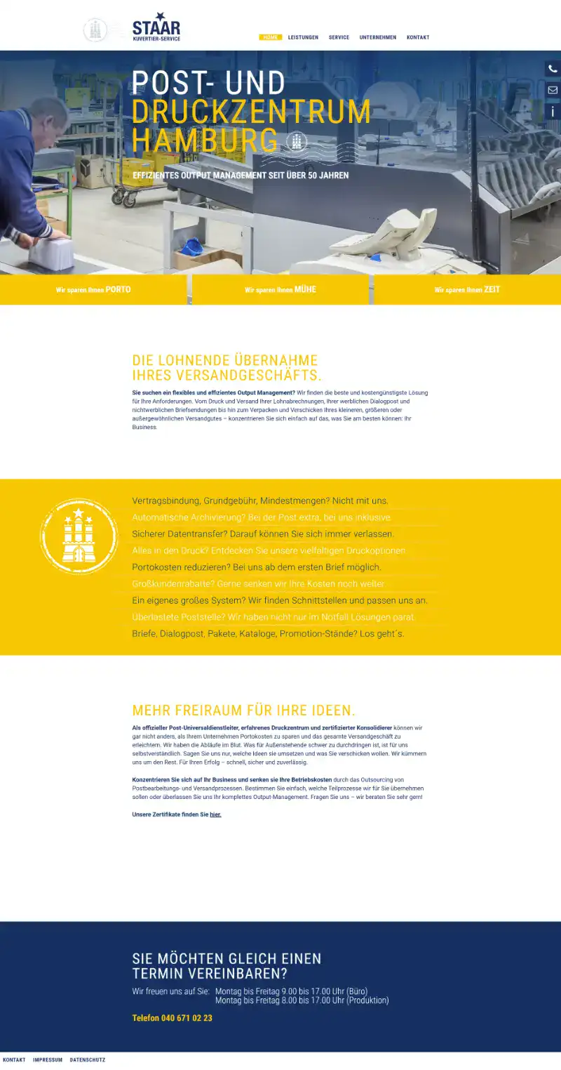 website kuvertierservice staar desktop