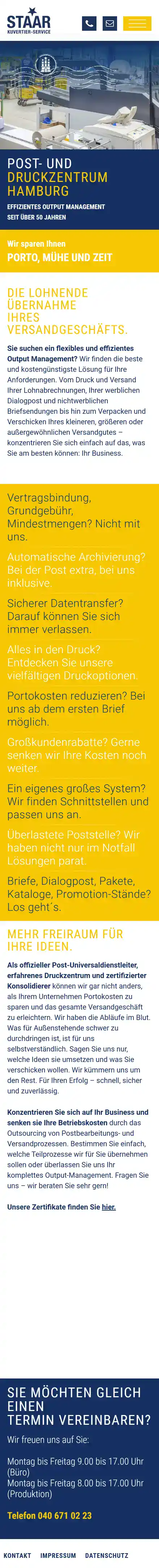 website kuvertierservice staar desktop