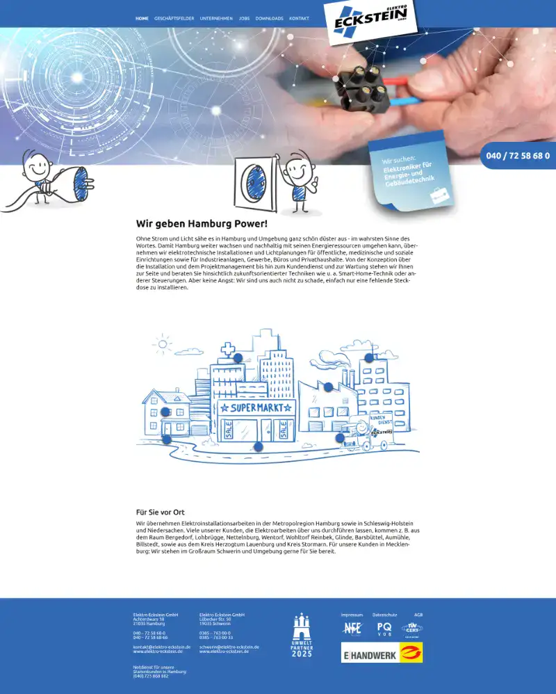 website elektro eckstein desktop