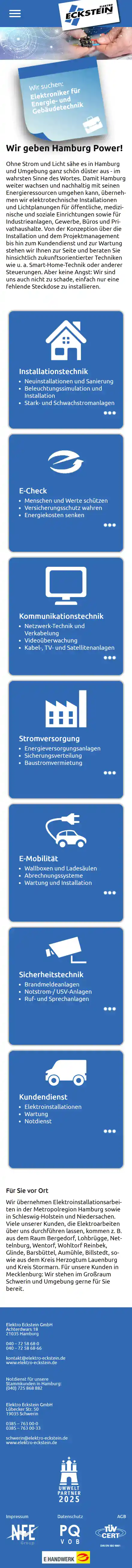 website elektro eckstein desktop