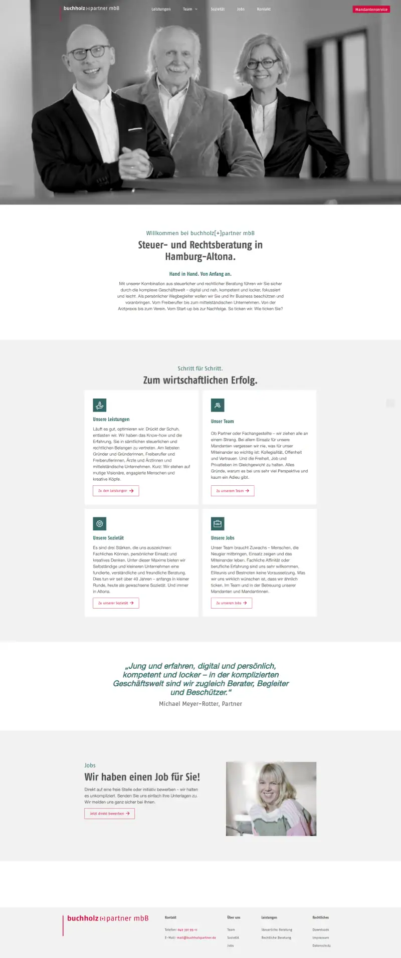 website buchholzpartner dektop