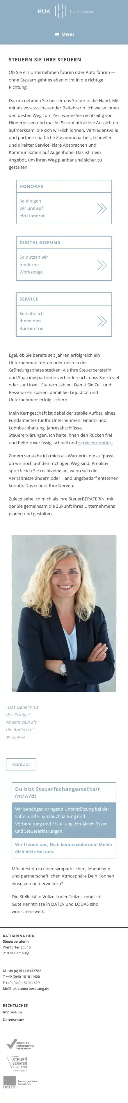 website huk steuerberatung desktop