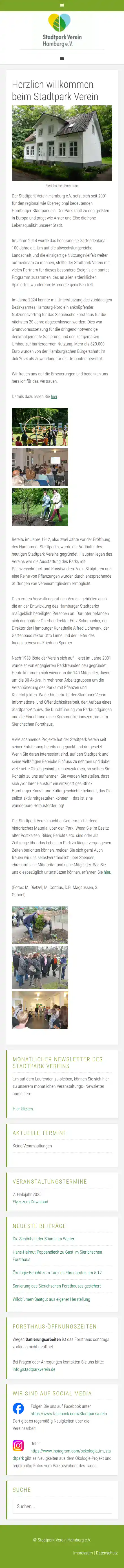 website stadtparkverein desktop