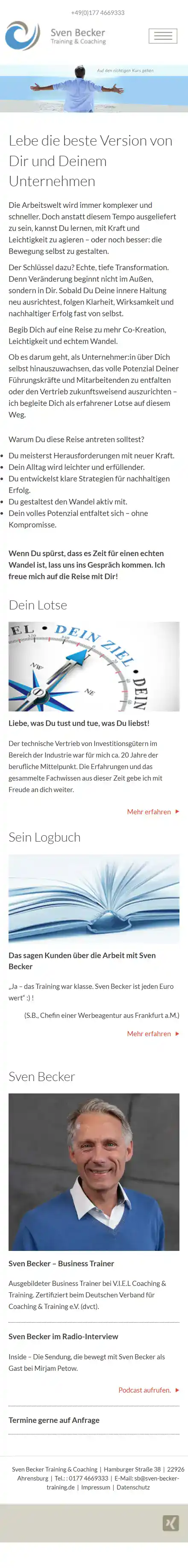 website sven becker training desktop